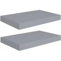vidaXL Wandschappen zwevend 2 st 40x23,5x3,8 cm MDF grijs