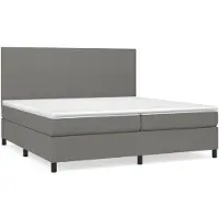 vidaXL Boxspring met matras stof donkergrijs 200x200 cm