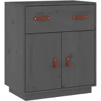 vidaXL Dressoir 65,5x40x75 cm massief grenenhout grijs