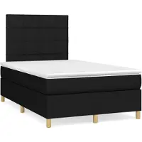 vidaXL Boxspring met matras stof zwart 120x200 cm