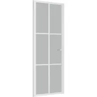 vidaXL Binnendeur 76x201,5 cm matglas en aluminium wit