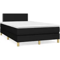 vidaXL Boxspring met matras stof zwart 120x200 cm