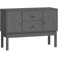 vidaXL Dressoir 110x40x78 cm massief grenenhout grijs