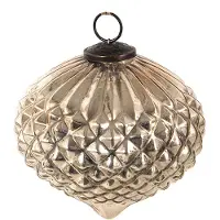 Clayre & Eef Kerstbal Ø 15 cm Zilverkleurig Glas Kerstdecoratie Zilverkleurig Kerstdecoratie