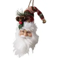 Clayre & Eef Hanger Kerstman 10x9x28 cm Rood Kunststof Rood