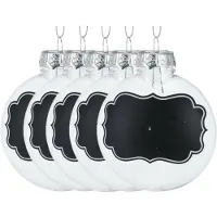 Merkloos Christmas Decoration beschrijfbare kerstballen met krijtvlak-10x- 10cm - Kerstbal