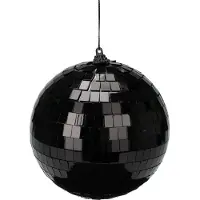 Merkloos Christmas Decoration disco kerstbal - 1x st - zwart - 12 cm - kunststof - Kerstbal