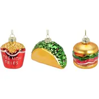 Merkloos Christmas Decorations kersthangers snacks - 3x - glas - Kersthangers