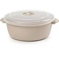 Forte Plastics Plastic Forte Magnetronschaal met deksel/ventiel - 1,5 liter - beige - kunststof - BPA vrij - keukenhulpmiddelen - Magne