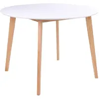 Ebuy24 Voos ronde eetkamertafel wit natuur Ø105 cm.
