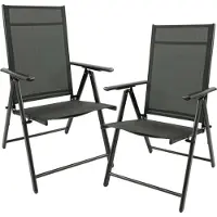 Relaxwonen Tuinstoelen 2 stuks - 7 standen - antraciet - aluminium tuinstoel - tuinstoel - tuinstoel inklapbaar - verstelbare stoel