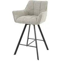 Hoyz barstoel raster boucle zand draaibaar 2 stuks