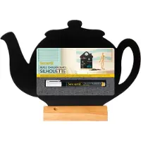 Security Plus Tafelkrijtbord Securit, theepot, hout, incl. 1 krijtstift dun wit