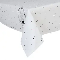 Clayre & Eef tafelkleed 150x150 cm - zwart, crème - katoen, 100% katoen