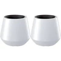 Prosperplast Plantenpot/bloempot Sevilla - 2x - buiten/binnen - kunststof - wit - D44 x H44 cm - Plantenpotten