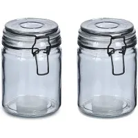 Zeller Voorraadpotten/bewaarpotten - 2x - 250 ml - glas - met beugelsluiting - D8 x H10 cm - Voorraadpot