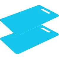 Excellent houseware snijplank - 2x - blauw - kunststof - 34 x 24 cm - Snijplanken