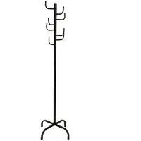 Gerimport - kapstok - zwart - ijzer - 8 haken - 50 x 175 cm - Kapstokken