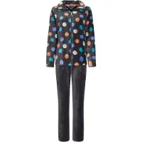 Rebelle dames huispak fleece - maat 38 - Coloured dots - grijs