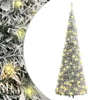 vidaXL Kunstkerstboom pop-up met sneeuw 200 LED's 210 cm