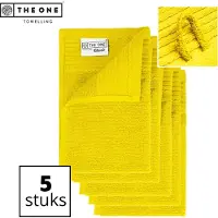The One Towelling Classic Gastendoeken - 30 x 50 cm - 5 Stuks - Voordeelverpakking - Hoge vochtopname - 100% Zacht katoen - Geel
