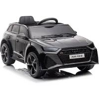 Audi RS6 | Elektrische Kinderauto - Metallic Zwart Met Afstandsbediening
