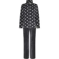 Pastunette dames huispak fleece - maat 38 - Stip - antraciet