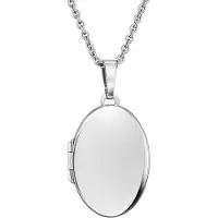 Traveller Medaillon voor Foto - Ketting - Sterling Zilver 925 - Fotomedaillon - Glanzend - Ovaal - Made in Germany - Duurzaam - 16 x 23 mm - 45 cm - 571005