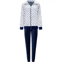 Rebelle dames huispak fleece - maat 46 - Glans waaiers - marine