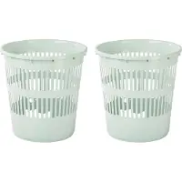 Forte Plastics Plasticforte Afvalbak/vuilnisbak/kantoor prullenbak - 2x stuks - plastic - mintgroen - 28 cm - Prullenmanden
