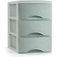 Forte Plastics Plasticforte Ladeblokje/bureau organizer 3x lades - mintgroen - L18 x B25 x H25 cm - Ladeblok