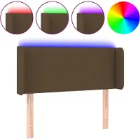 vidaXL Hoofdbord LED 103x16x78/88 cm stof donkerbruin