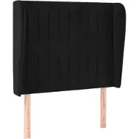vidaXL Hoofdbord met randen 103x23x118/128 cm fluweel zwart