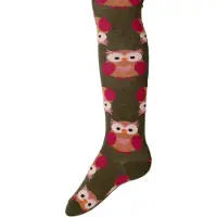 Ewers Maillot Kindermaat - Uiltjes met Hartjes - Groen & Beige & Roze - GOTS - Biologisch Katoen-110/116