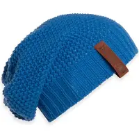 Knit Factory Coco Gebreide Muts Heren & Dames - Sloppy Beanie hat - Cobalt - Warme blauwe Wintermuts - Unisex - One Size