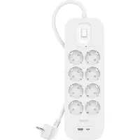 Belkin Surge Protection 8 Outlet 2 Meter Usb C Wit