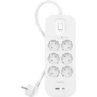 Belkin Surge Protection 6 Outlet 2 Meter Usb C Wit