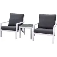 AVH-Collectie Malaga lounge balkonset 3 delig wit aluminium