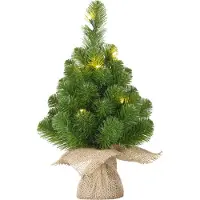Mica Decorations Kunst kerstboom - mini - LED lampjes - 60 cm - Kunstkerstboom