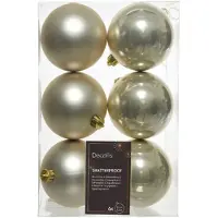 Décoris Kerstballen set | | Ø 8 cm | 6 stuks (Parel)