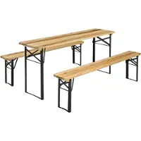 MaxxGarden Picknicktafel met banken – Opvouwbare Biertafel – Picknickset hout – Tafel met Banken – 1