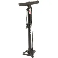 Dunlop Zwarte fietspomp met extra verloopstukken 63 cm - Fietspompen