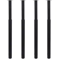 vidaXL Tafelpoten telescopisch 4 st 710-1100 mm zwart