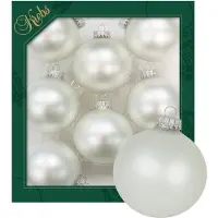 Krebs kerstballen - 8x stuks - parel grijs - glas - 7 cm - mat