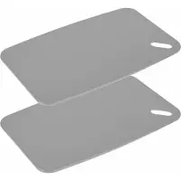 Excellent houseware Snijplank - 2x - grijs - Kunststof - 35 x 24 cm - Snijplanken