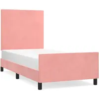 vidaXL Bedframe met hoofdeinde, roze, 90x190 cm, fluweel