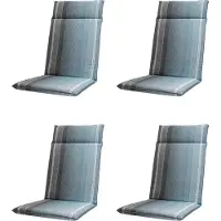 Madison - Tuinkussen - Hoge Rug - 4 st - Stef Grey - 120x50cm - Grijs