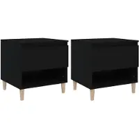vidaXL Nachtkastjes 2 st 50x46x50 cm bewerkt hout zwart