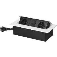 ORNO Pop-up Stekkerdoos - 2 stopcontacten - USB A en USB C - Inbouw Stekkerblok met 1.5 meter kabel - Wit