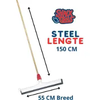 Synx Tools kunststof Vloertrekker met steel - 55cm - Watertrekker Met Steel 150cm